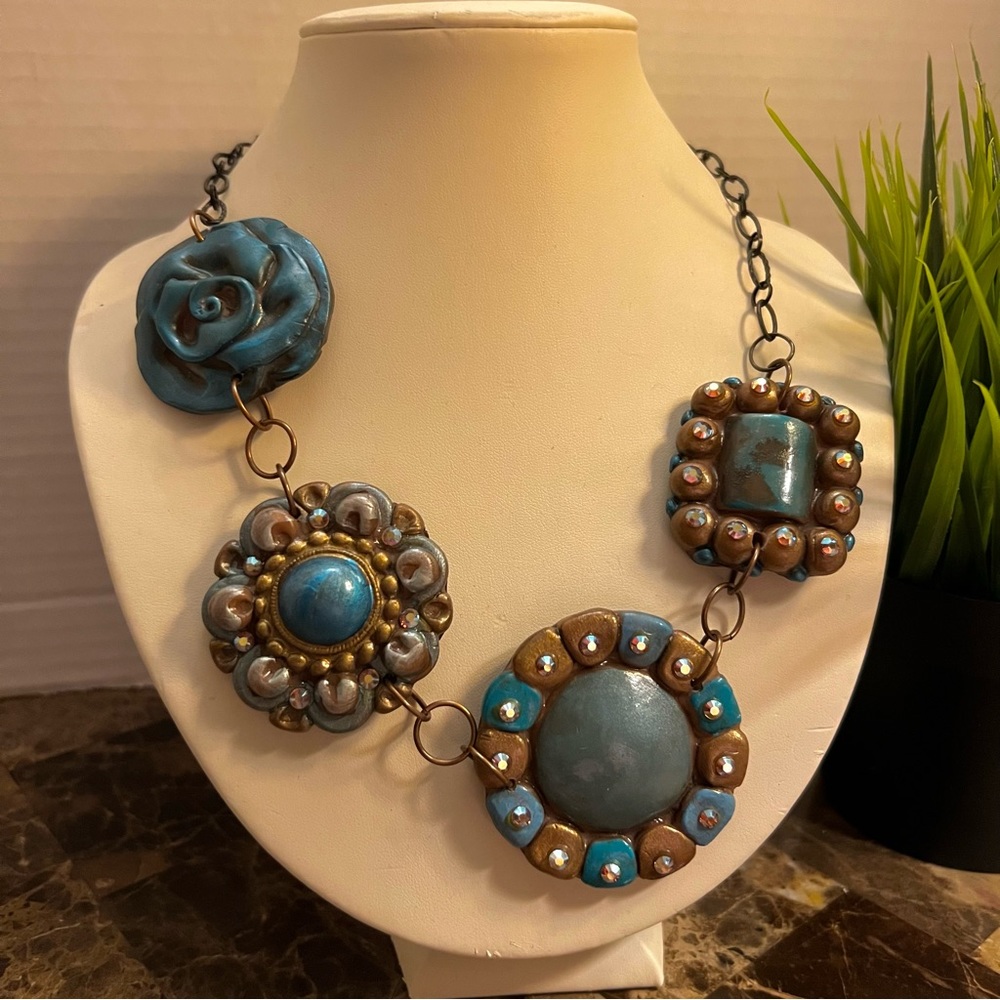 Rare Vintage Same Spirit Handmade Clay Necklace